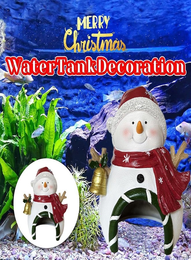 SLOCME Aquarium Christmas Snowman with Bell Decorations - Fish Tank Christmas Snowman Landscape Decoration Create Festive Atmosphere - Image 2